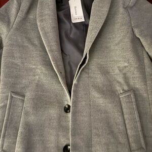 Gray Blazer with Button Closure